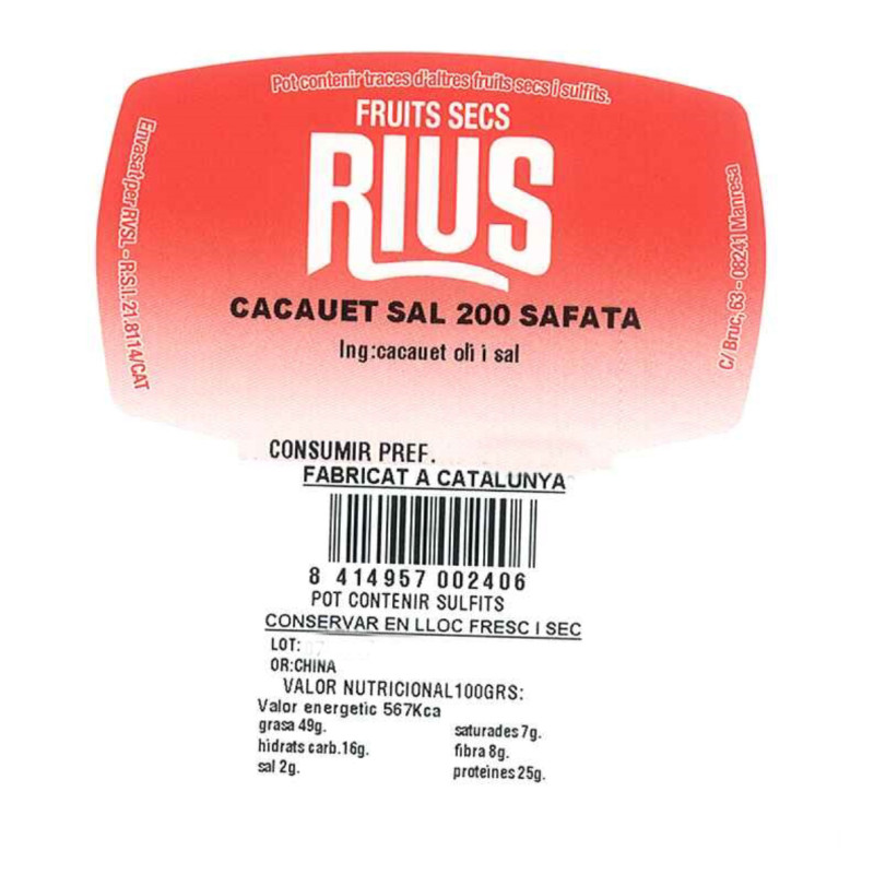 CACAHUETE SALADO PELADO 200GR